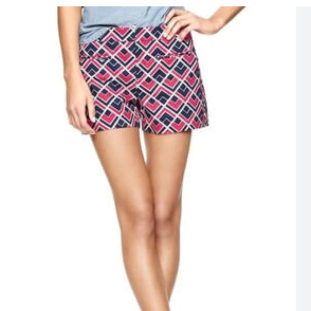 GAP geometric patterned blue & pink short shorts - Size 29
